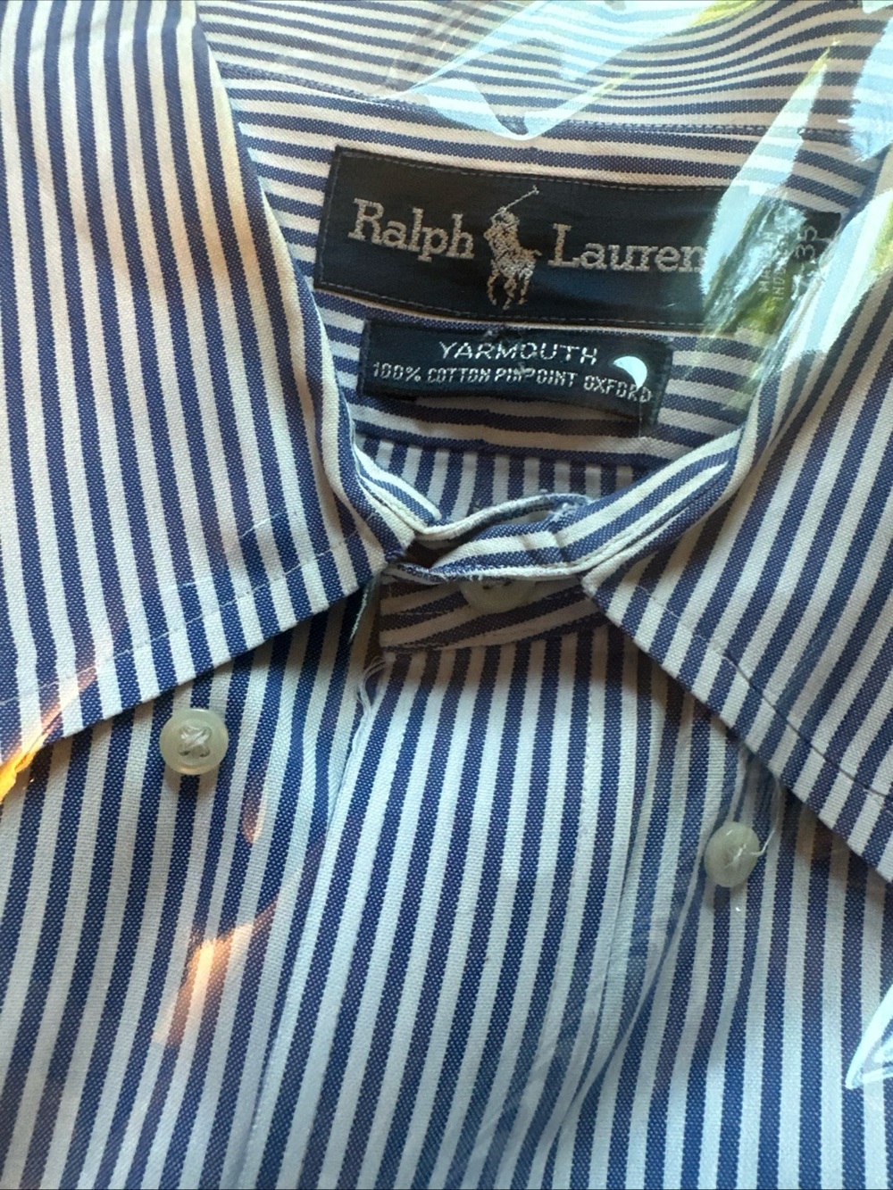 Ralph Lauren Yarmouth Men’s Blue 17-35 Long Sleeve Button Down 100% CottonShirt - Picture 4 of 4